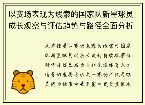 以赛场表现为线索的国家队新星球员成长观察与评估趋势与路径全面分析